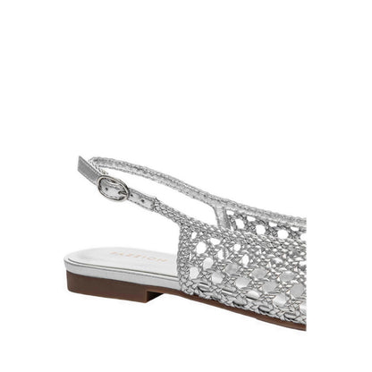 Pazzion Women's Ginevra Woven Slingback Flats - Silver