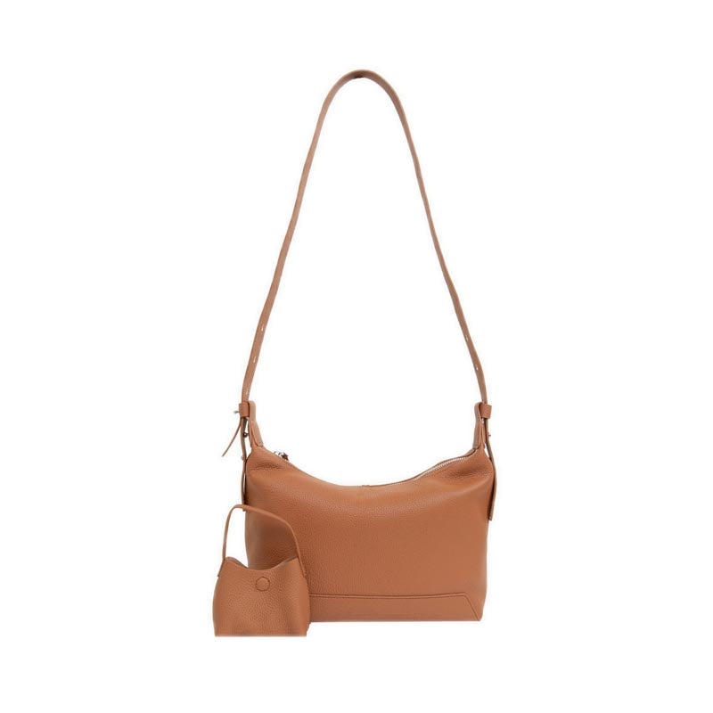 Women's Giovanna Slouchy Leather Shoulder Bag - Camel