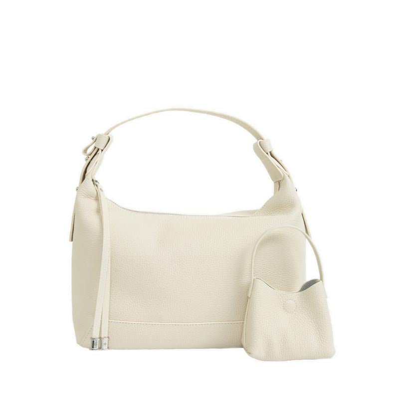 Women's Giovanna Slouchy Leather Shoulder Bag - Beige