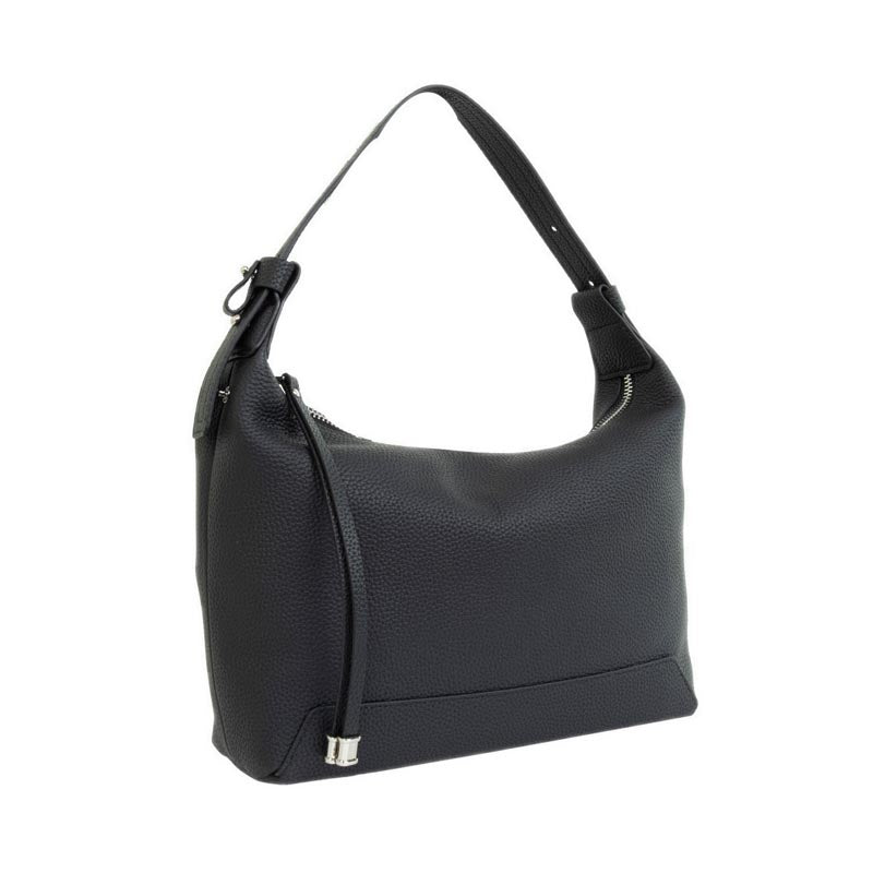 Women's Giovanna Slouchy Leather Shoulder Bag - Black