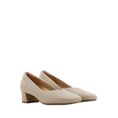 Pazzion Glenda Flyknit Low Heels - Beige