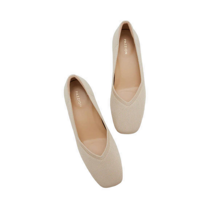 Pazzion Glenda Flyknit Low Heels - Beige