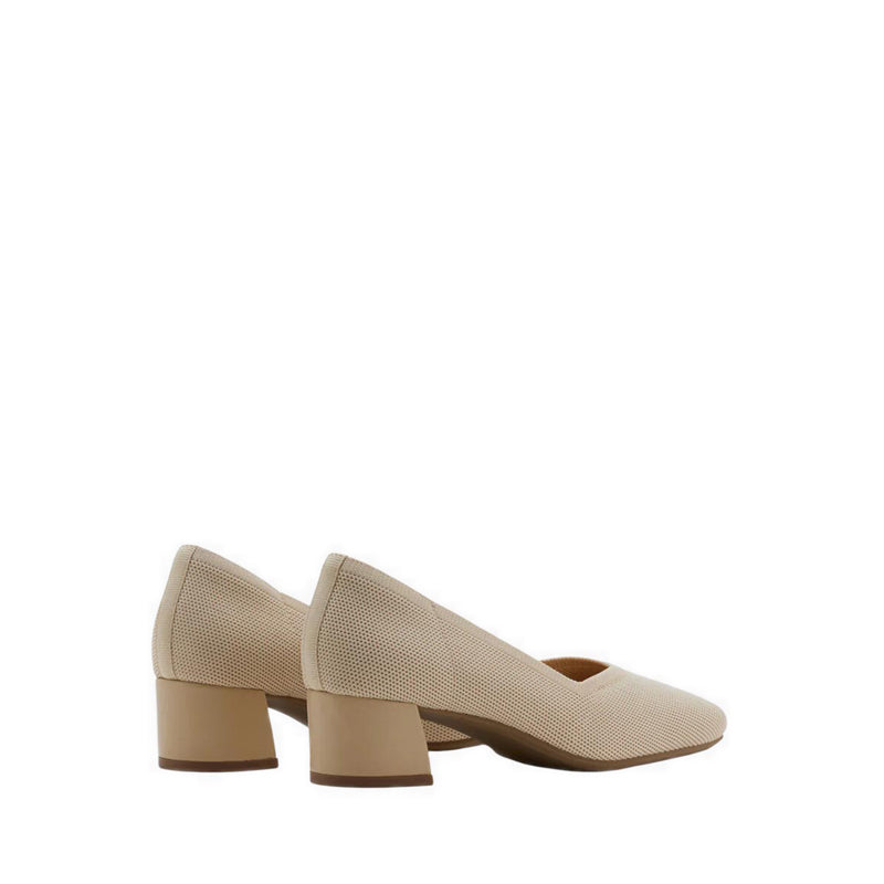 Pazzion Glenda Flyknit Low Heels - Beige