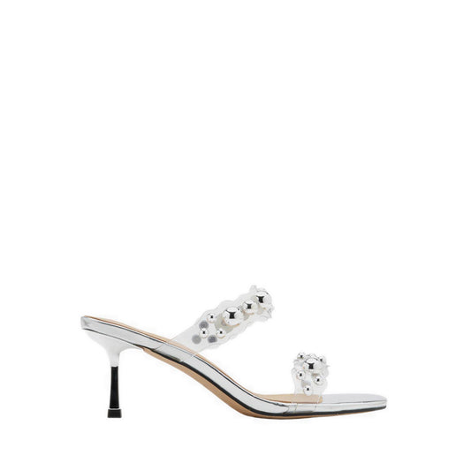 Pazzion Women's Greylisse Pearl Encrusted Sandal Heels - Silver