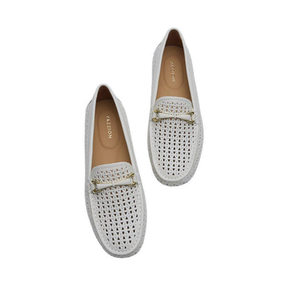 Women's Haider Woven Perforated Moccasins - Beige