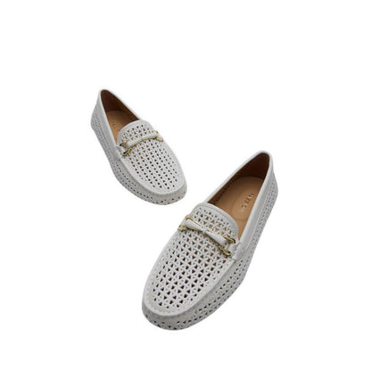Women's Haider Woven Perforated Moccasins - Beige