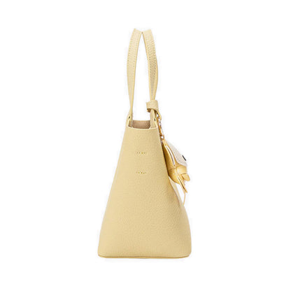 Haley Leather Charmed Bucket Bag - Yellow
