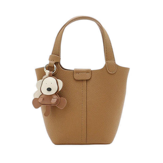 Haley Leather Charmed Bucket Bag - Brown