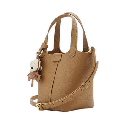 Haley Leather Charmed Bucket Bag - Brown