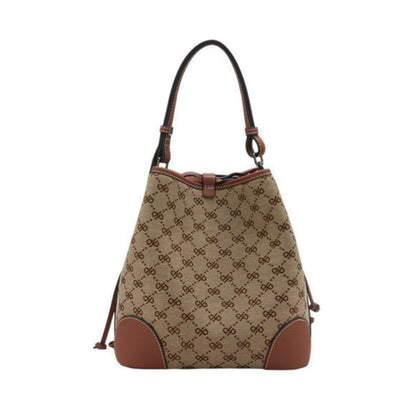 Women's Hedi Monogram Bucket Bag - Brown