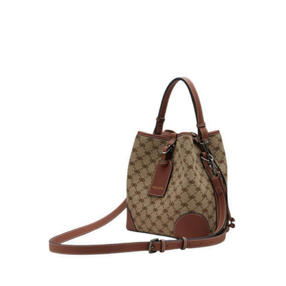 Women's Hedi Monogram Bucket Bag - Brown