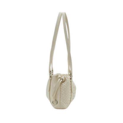 Pazzion Women's Ida Woven Leather Shoulder Bag - Beige
