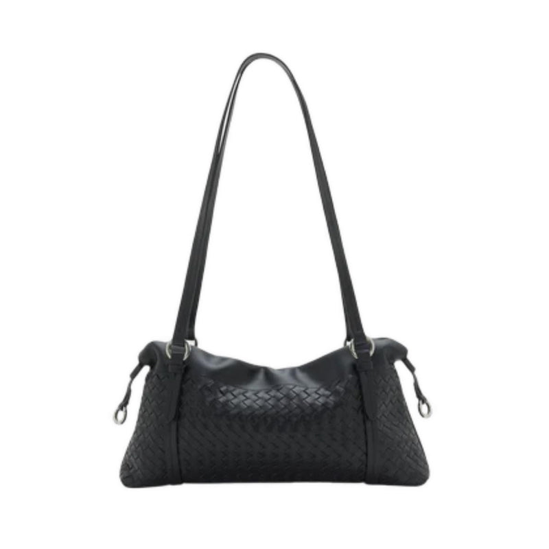 Pazzion Women's Ida Woven Leather Shoulder Bag - Black