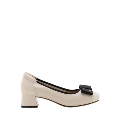 Itzel Love Embellished Bow Low Block Heels - White