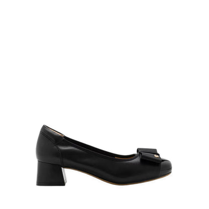 Itzel Love Embellished Bow Low Block Heels - Black