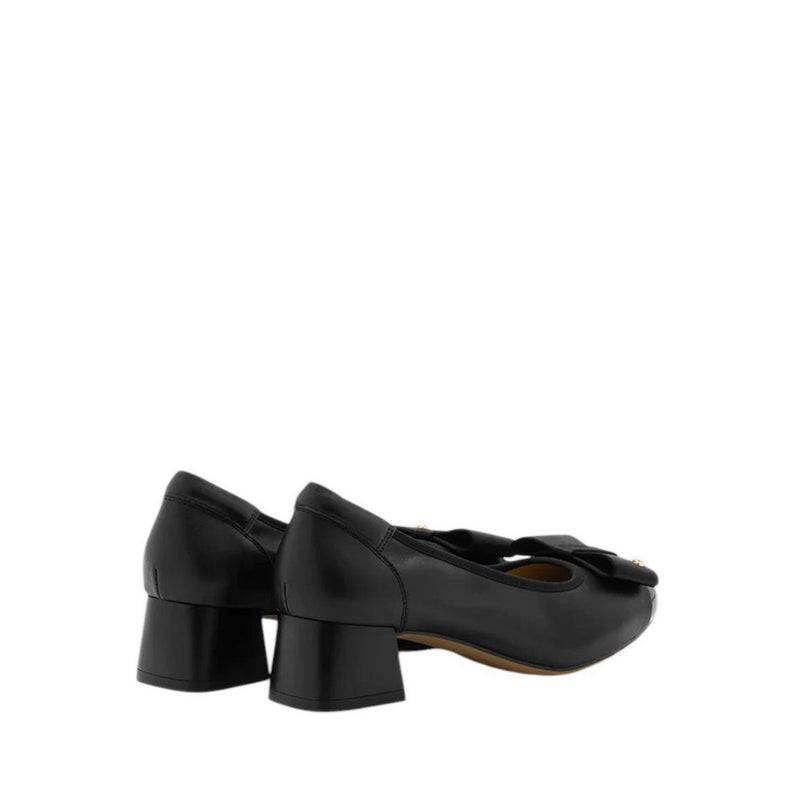 Itzel Love Embellished Bow Low Block Heels - Black