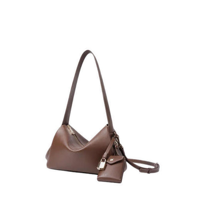 Pazzion Women's Ivana Lock Leather Bag - Brown