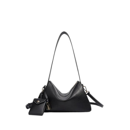 Pazzion Women's Ivana Lock Leather Bag - Black