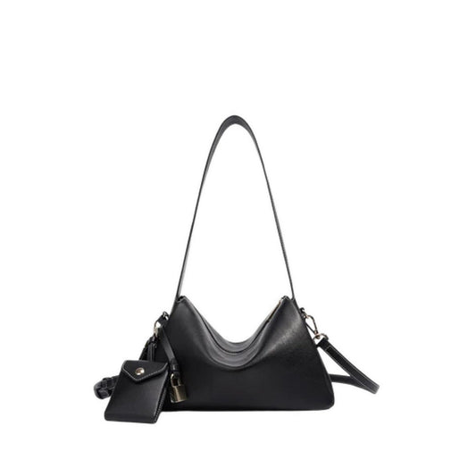 Pazzion Women's Ivana Lock Leather Bag - Black