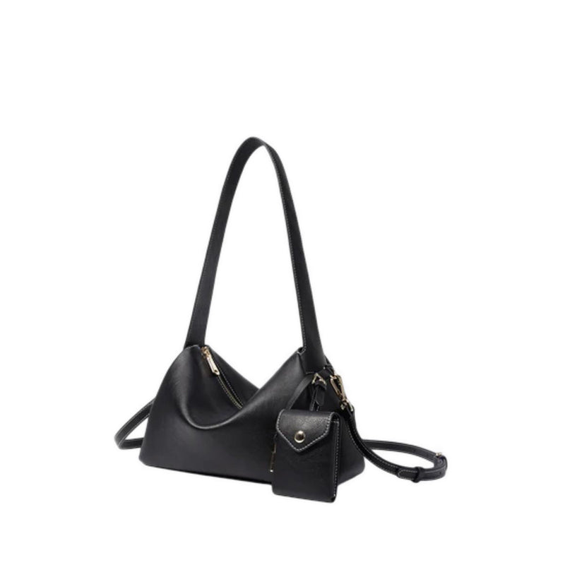 Pazzion Women's Ivana Lock Leather Bag - Black