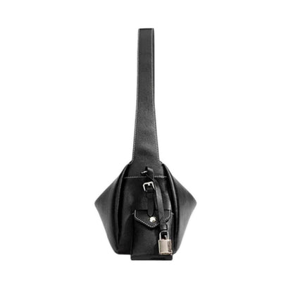 Pazzion Women's Ivana Lock Leather Bag - Black