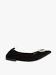 Pazzion Women's Harper Gold Buckled Pointed-Toe Flats - Black