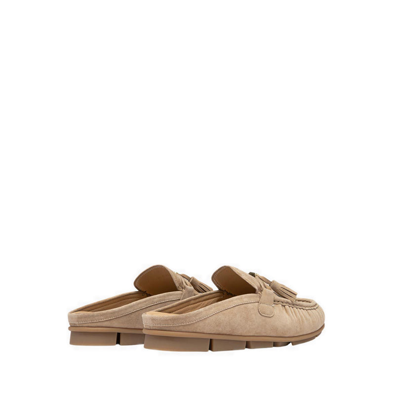 Pazzion Women's Jean Bow Suede Mules - Natural