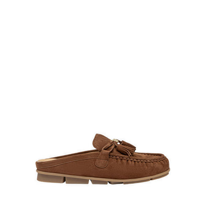 Pazzion Women's Jean Bow Suede Mules - Brown