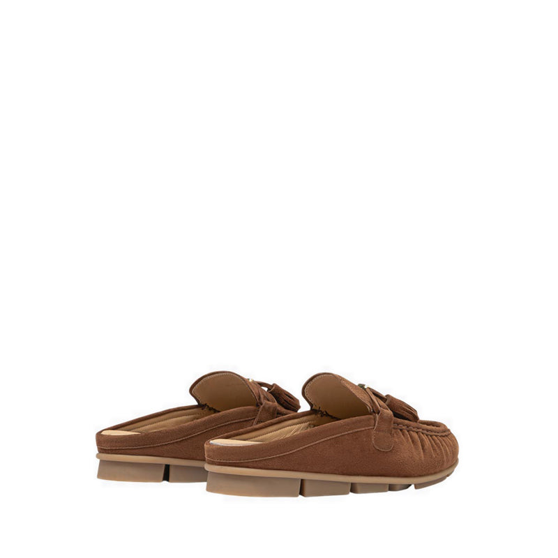 Pazzion Women's Jean Bow Suede Mules - Brown