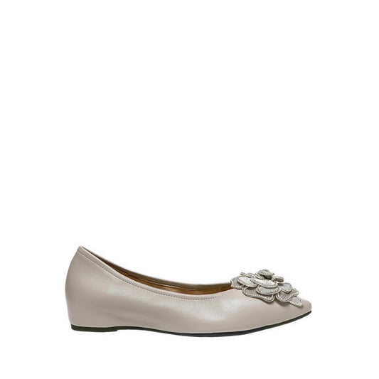 Women's Jovena Floral Embellished Leather Pointed Flats - Grey