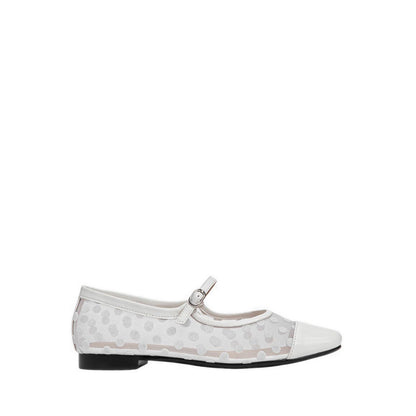 Pazzion Women's Kenzie Polka Dot Mesh Mary Janes - Beige