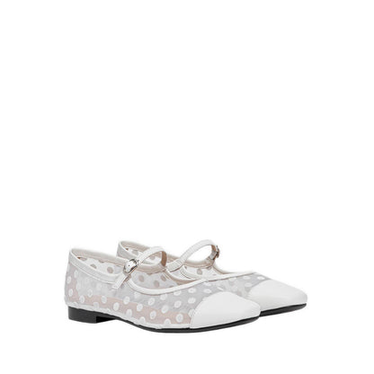 Pazzion Women's Kenzie Polka Dot Mesh Mary Janes - Beige