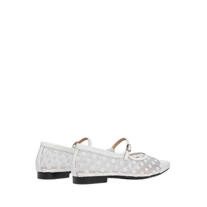 Pazzion Women's Kenzie Polka Dot Mesh Mary Janes - Beige
