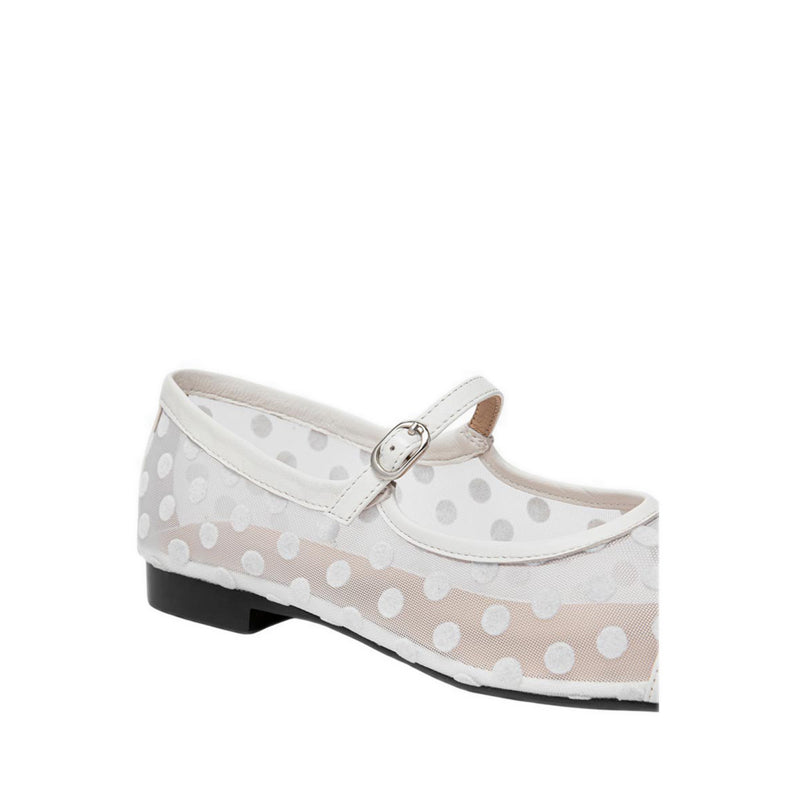 Pazzion Women's Kenzie Polka Dot Mesh Mary Janes - Beige