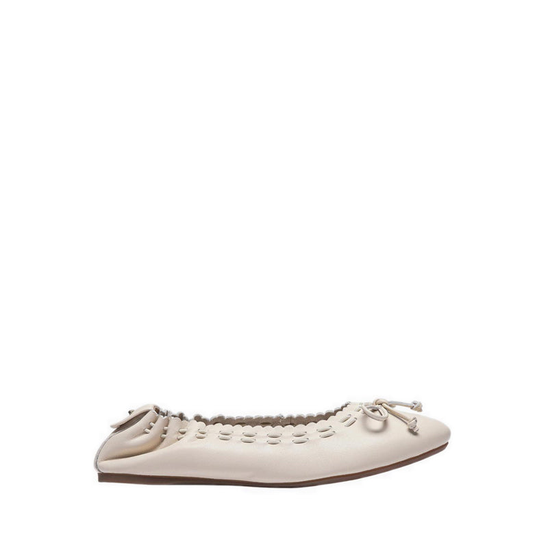 Women's Kyraline Bow-Tied Leather Flats - Beige