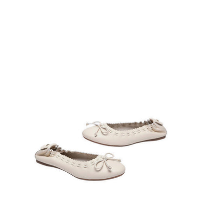 Women's Kyraline Bow-Tied Leather Flats - Beige