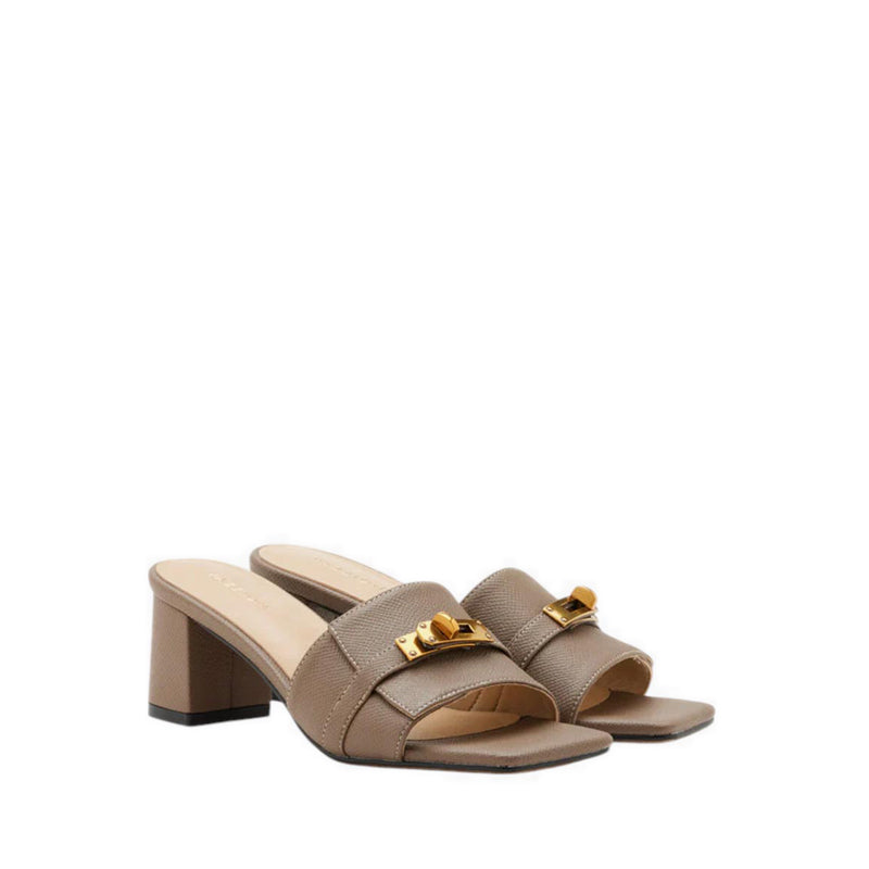 Lexley Twist Lock Accent Sandal Heels - Brown