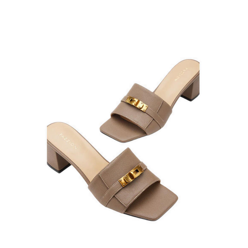 Lexley Twist Lock Accent Sandal Heels - Brown