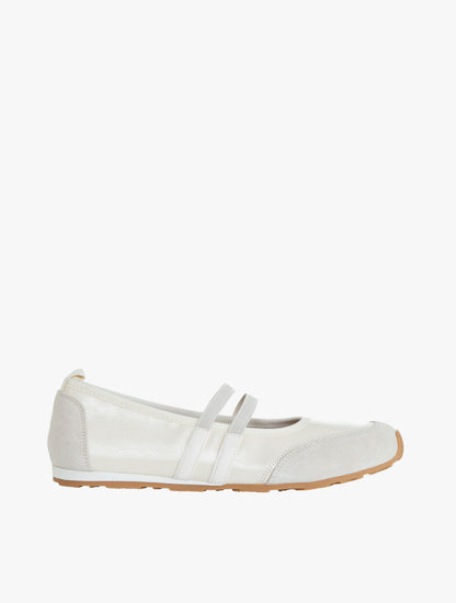 Pazzion Women's Liravelle Double-Strap Suede Mary Janes - White