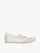 Pazzion Women's Liravelle Double-Strap Suede Mary Janes - White