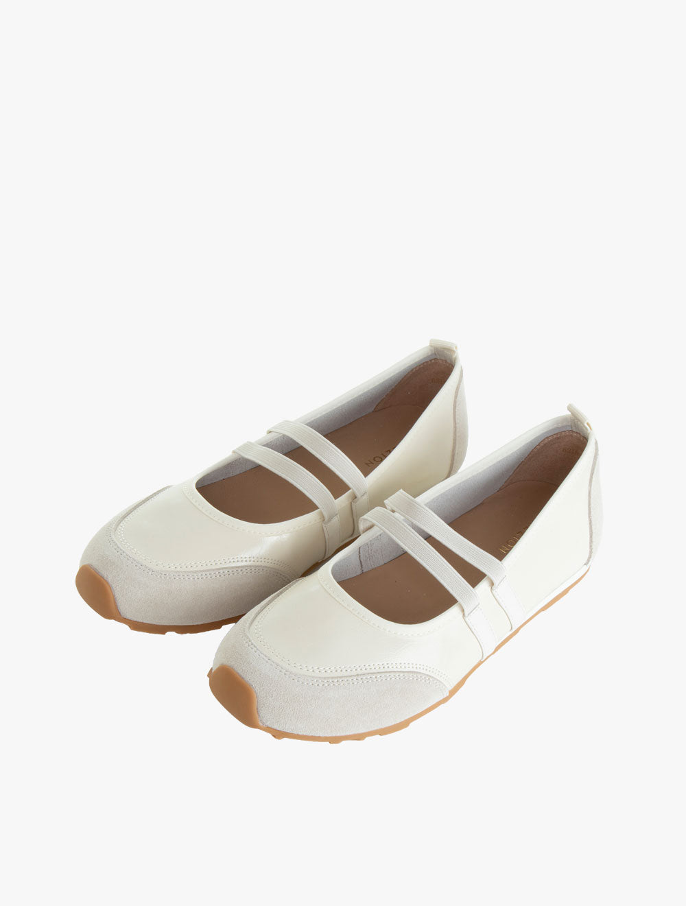 Pazzion Women's Liravelle Double-Strap Suede Mary Janes - White