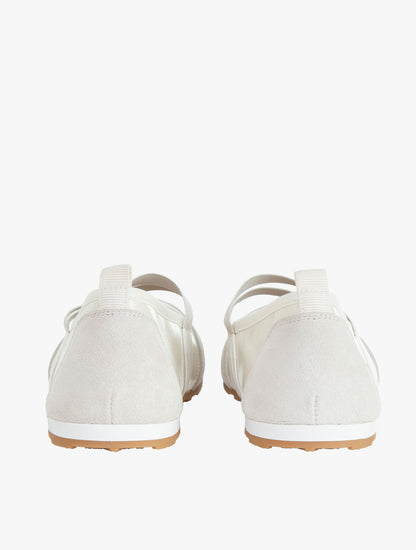 Pazzion Women's Liravelle Double-Strap Suede Mary Janes - White