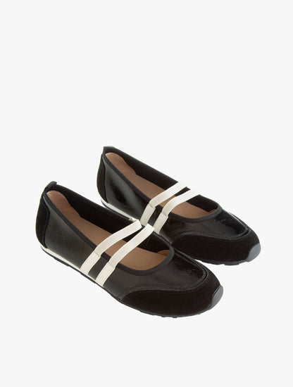 Pazzion Women's Liravelle Double-Strap Suede Mary Janes - Black