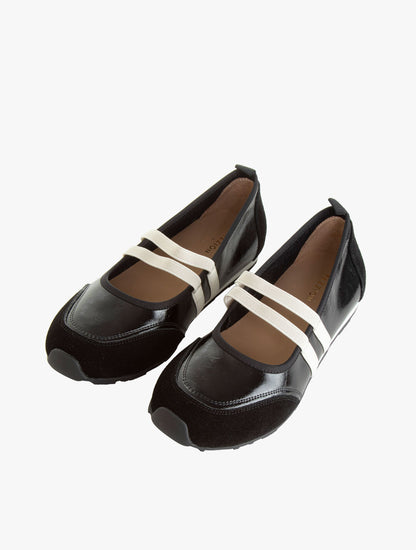 Pazzion Women's Liravelle Double-Strap Suede Mary Janes - Black