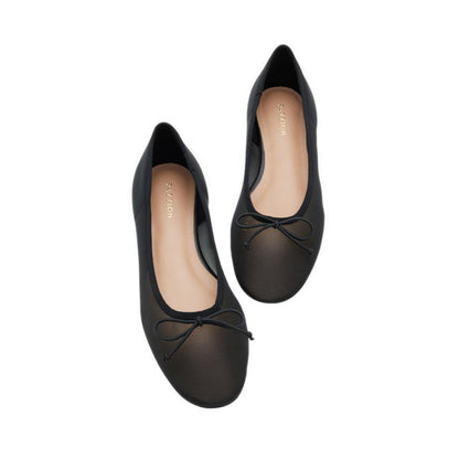 Pazzion Women's Lourdes Bow Mesh Flats - Black