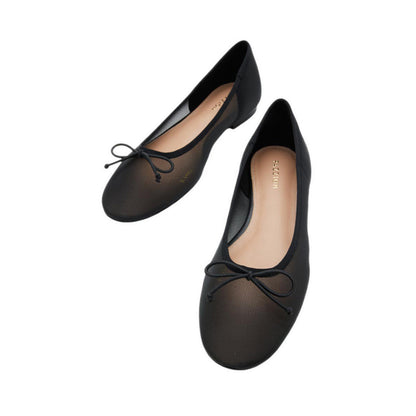 Pazzion Women's Lourdes Bow Mesh Flats - Black