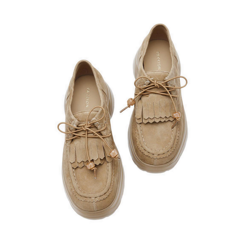 Women's Maeve Suede Fringed Loafers - Camel