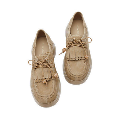 Women's Maeve Suede Fringed Loafers - Camel