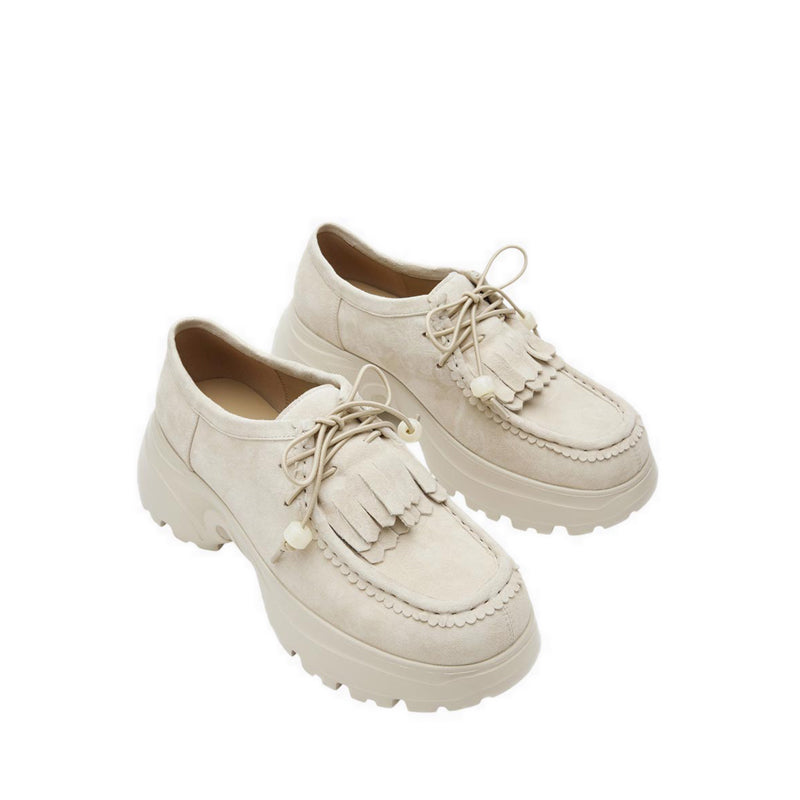 Women's Maeve Suede Fringed Loafers - Beige