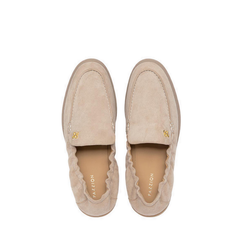 Pazzion Women's Mandy Suede Loafers - Beige
